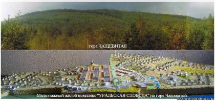 Панорама г. Чащевитой и макет Уральской слободы
